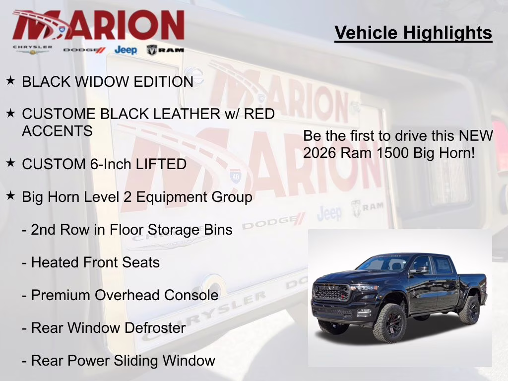 2026 Diamond Black Crystal Pearlcoat Ram 1500 Big Horn/Lone Star 4X4 Truck