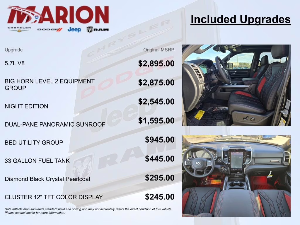 2026 Diamond Black Crystal Pearlcoat Ram 1500 Big Horn/Lone Star 4X4 Truck