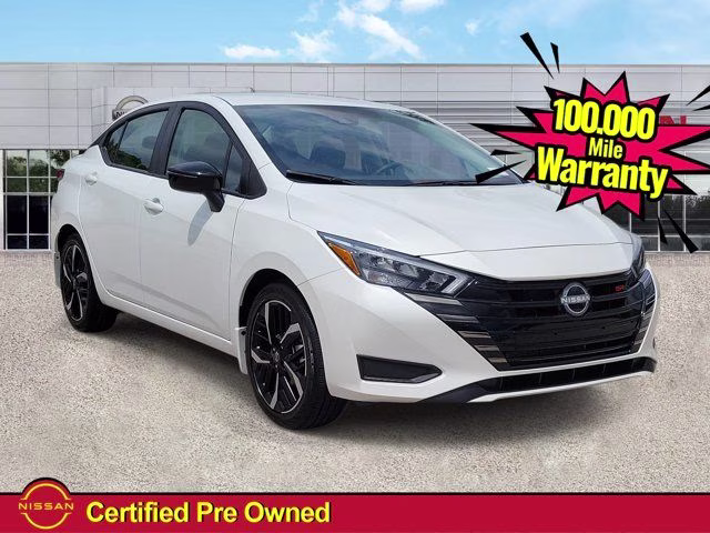 2025 Aspen White Tricoat Nissan Versa 1.6 SR FWD Sedan