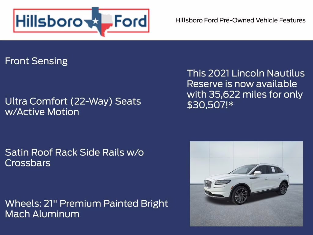 2021 Pristine White Lincoln Nautilus Reserve FWD SUV