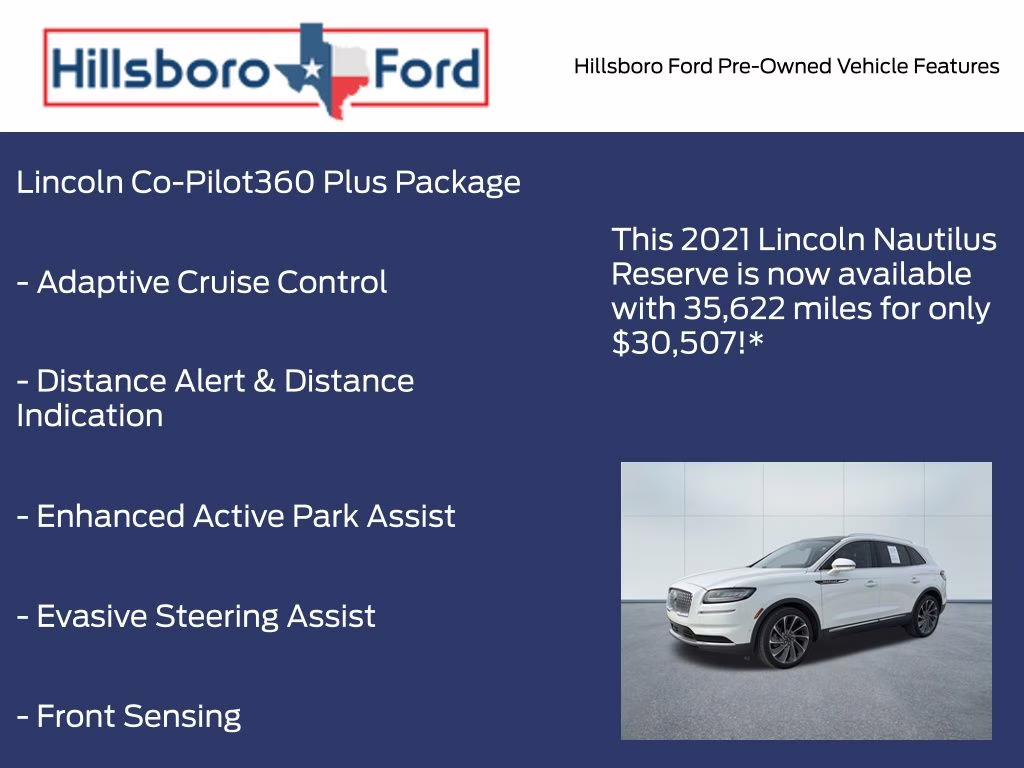 2021 Pristine White Lincoln Nautilus Reserve FWD SUV