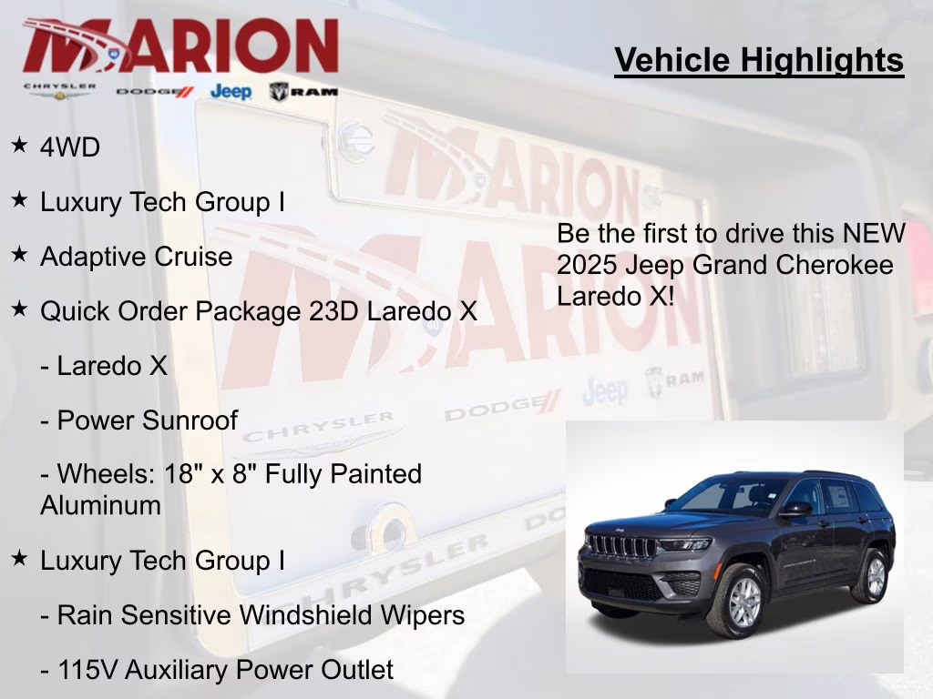 2025 Baltic Gray Metallic Clearcoat Jeep Grand Cherokee Laredo X 4X4 SUV