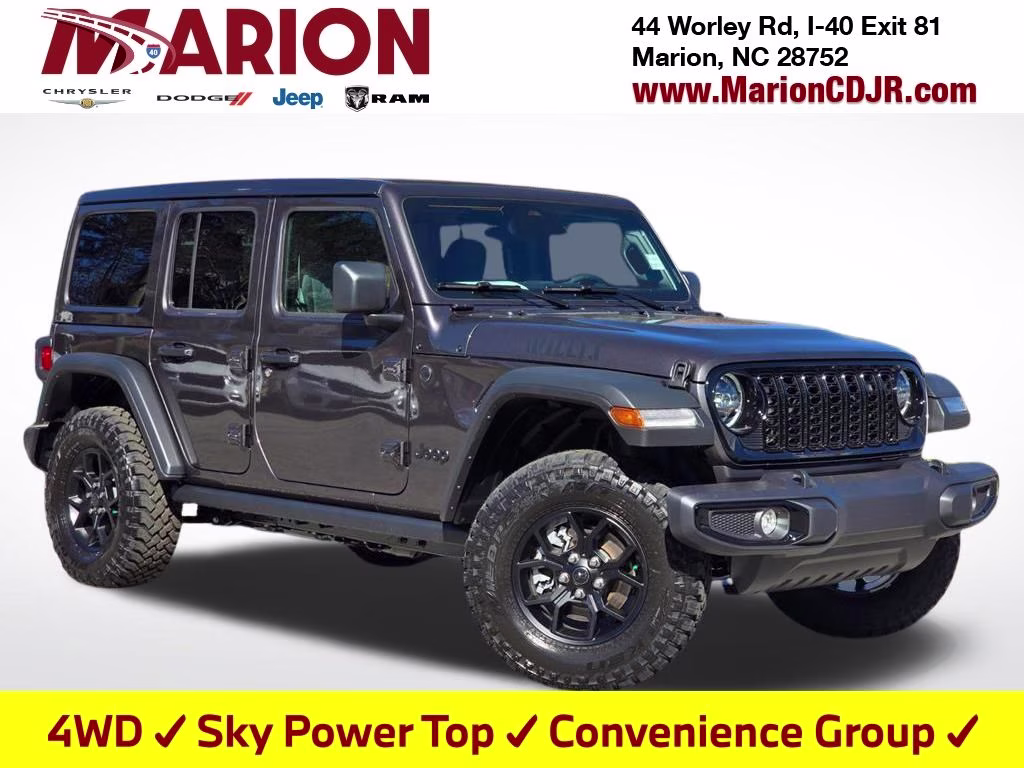 2026 Granite Crystal Metallic Clearcoat Jeep Wrangler Willys 4X4 SUV