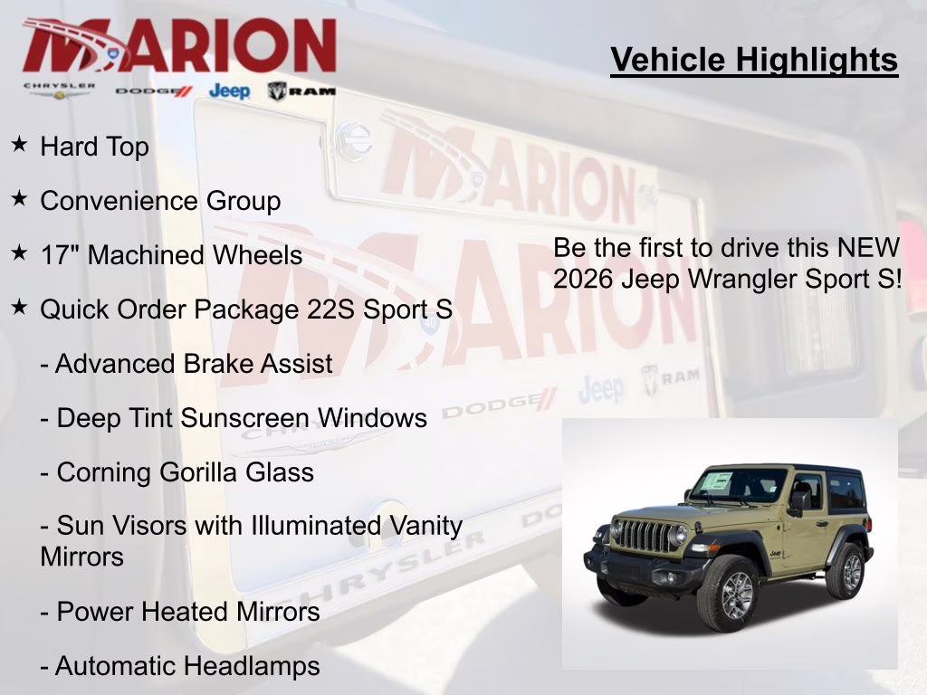 2026 41 Jeep Wrangler Sport S 4X4 SUV