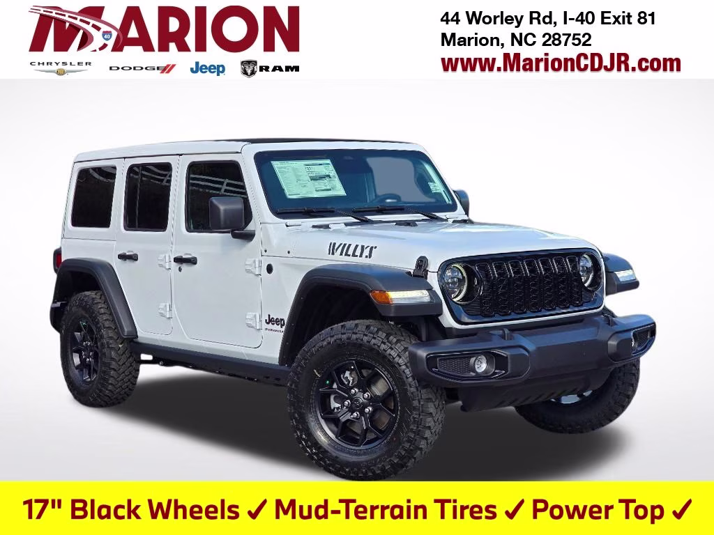 2026 Bright White Clearcoat Jeep Wrangler Willys 4X4 SUV