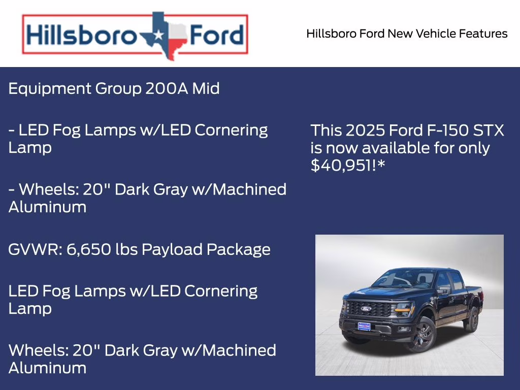 2025 Agate Black Metallic Ford F-150 STX 4X4 Truck