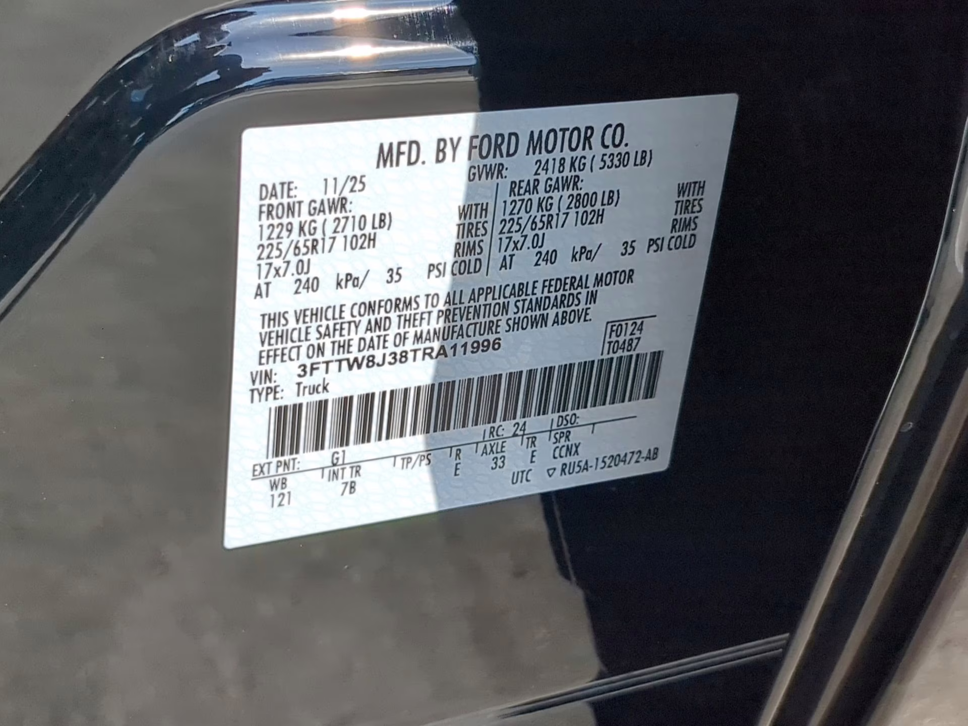 2026 Shadow Black Ford Maverick XLT Crew Cab Pickup AWD Truck