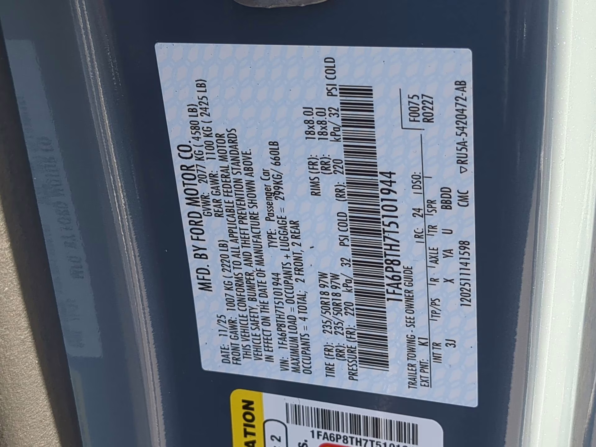 2026 Vapor Blue Metallic Ford Mustang EcoBoost Premium RWD Coupe