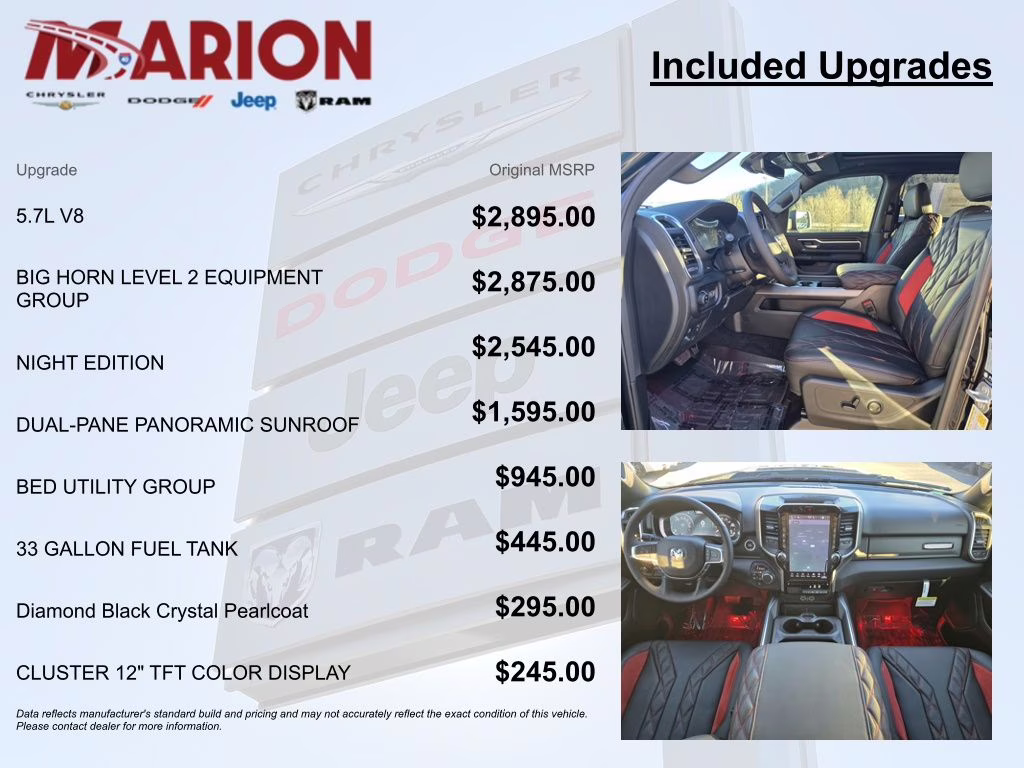 2026 Diamond Black Crystal Pearlcoat Ram 1500 Big Horn/Lone Star 4X4 Truck