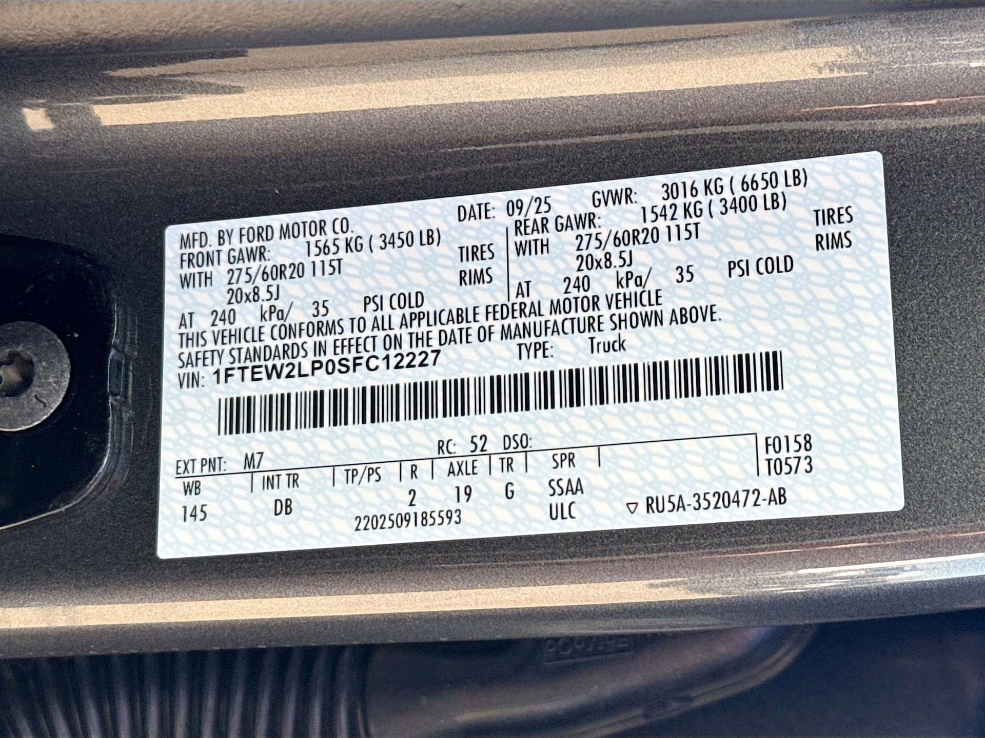 2025 Carbonized Gray Metallic Ford F-150 STX 4X4 Truck