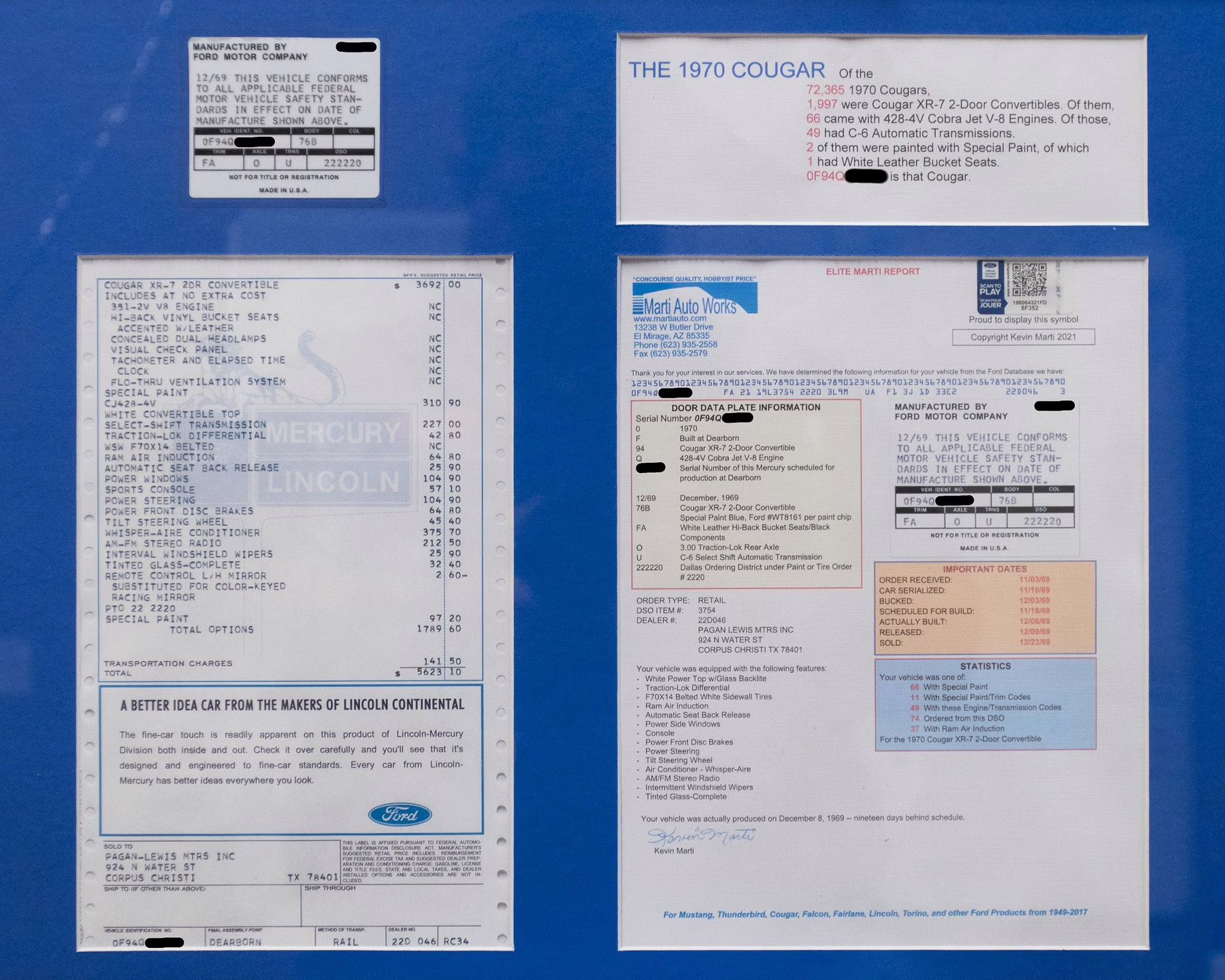 1970 Special Order Dark Blue Mercury Cougar