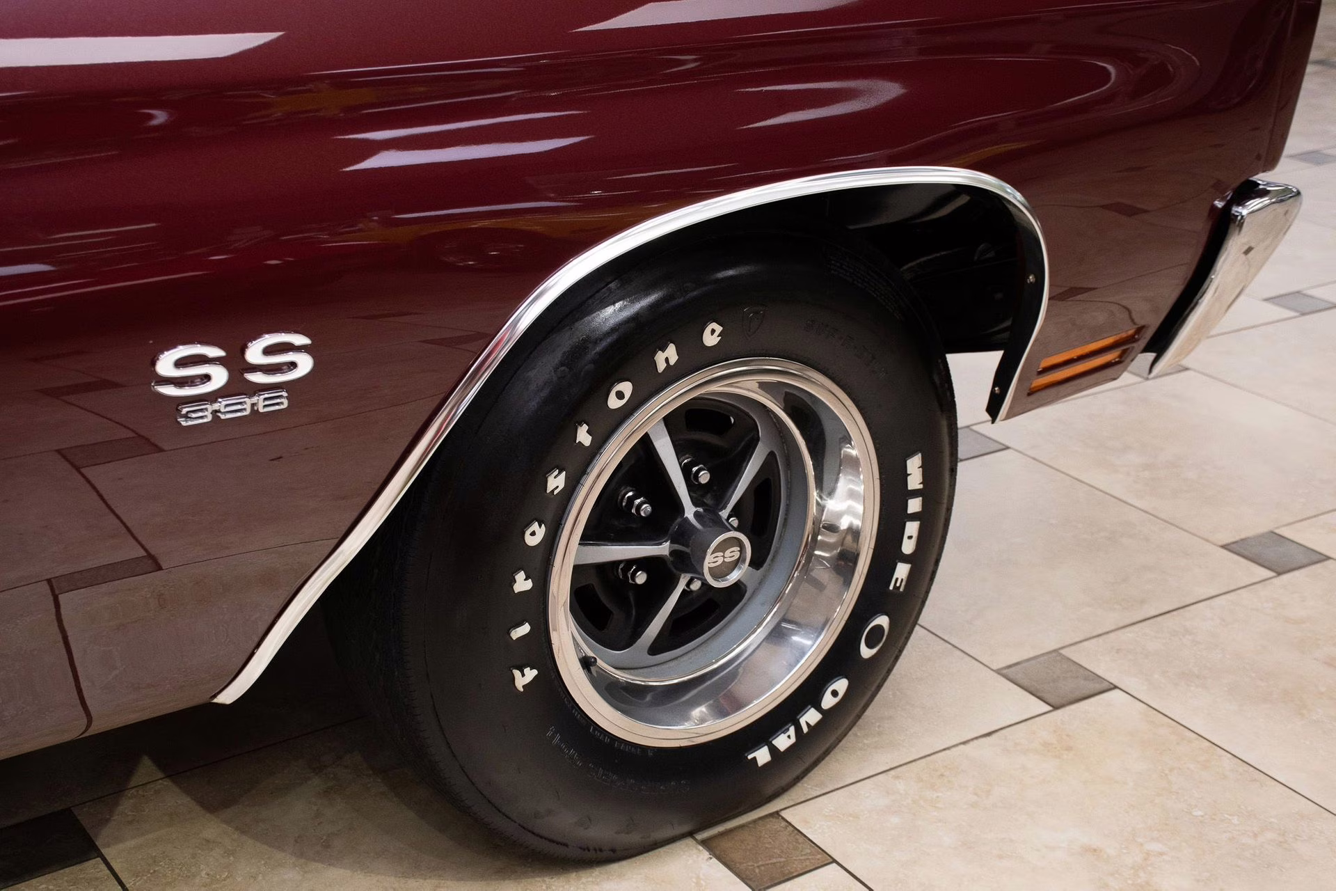 1970 Black Cherry Chevrolet Chevelle SS396 - #s Match, Factory Black/Black