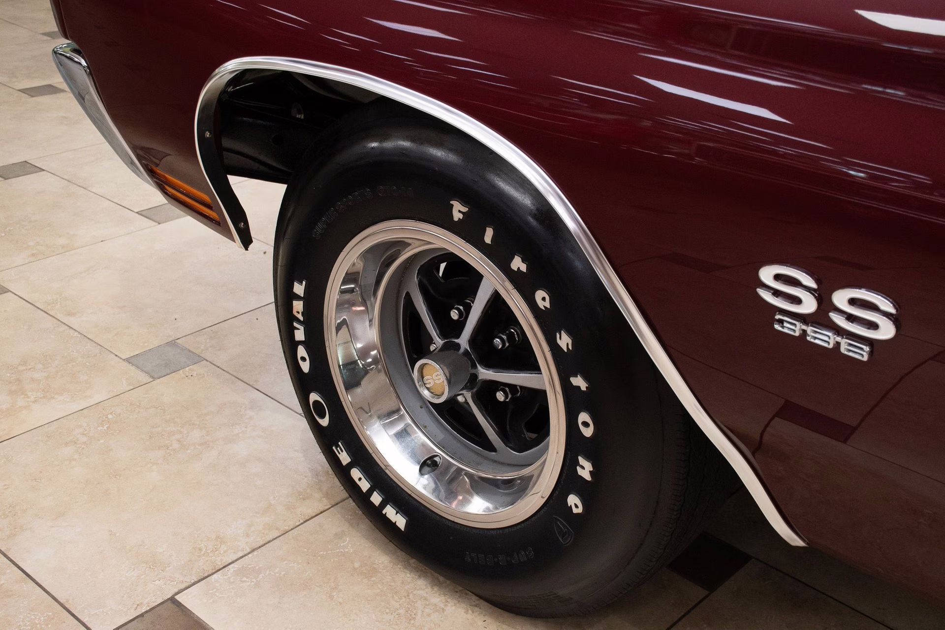 1970 Black Cherry Chevrolet Chevelle SS396 - #s Match, Factory Black/Black