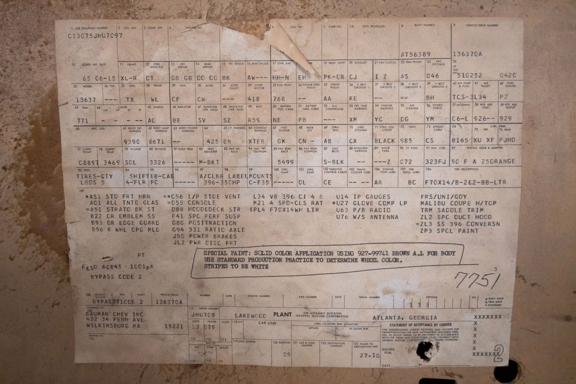 1970 Black Cherry Chevrolet Chevelle SS396 - #s Match, Factory Black/Black