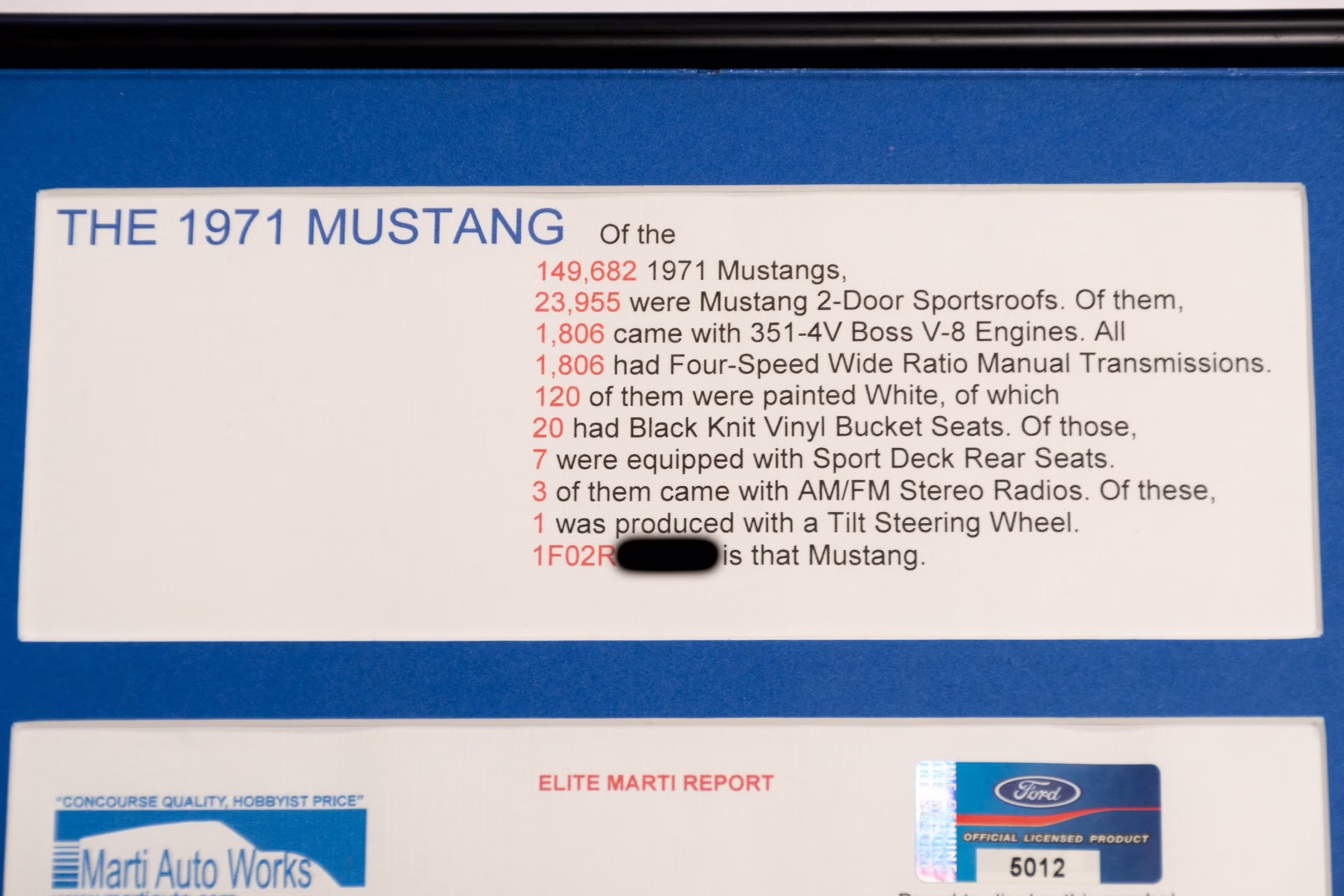 1971 White Ford Mustang