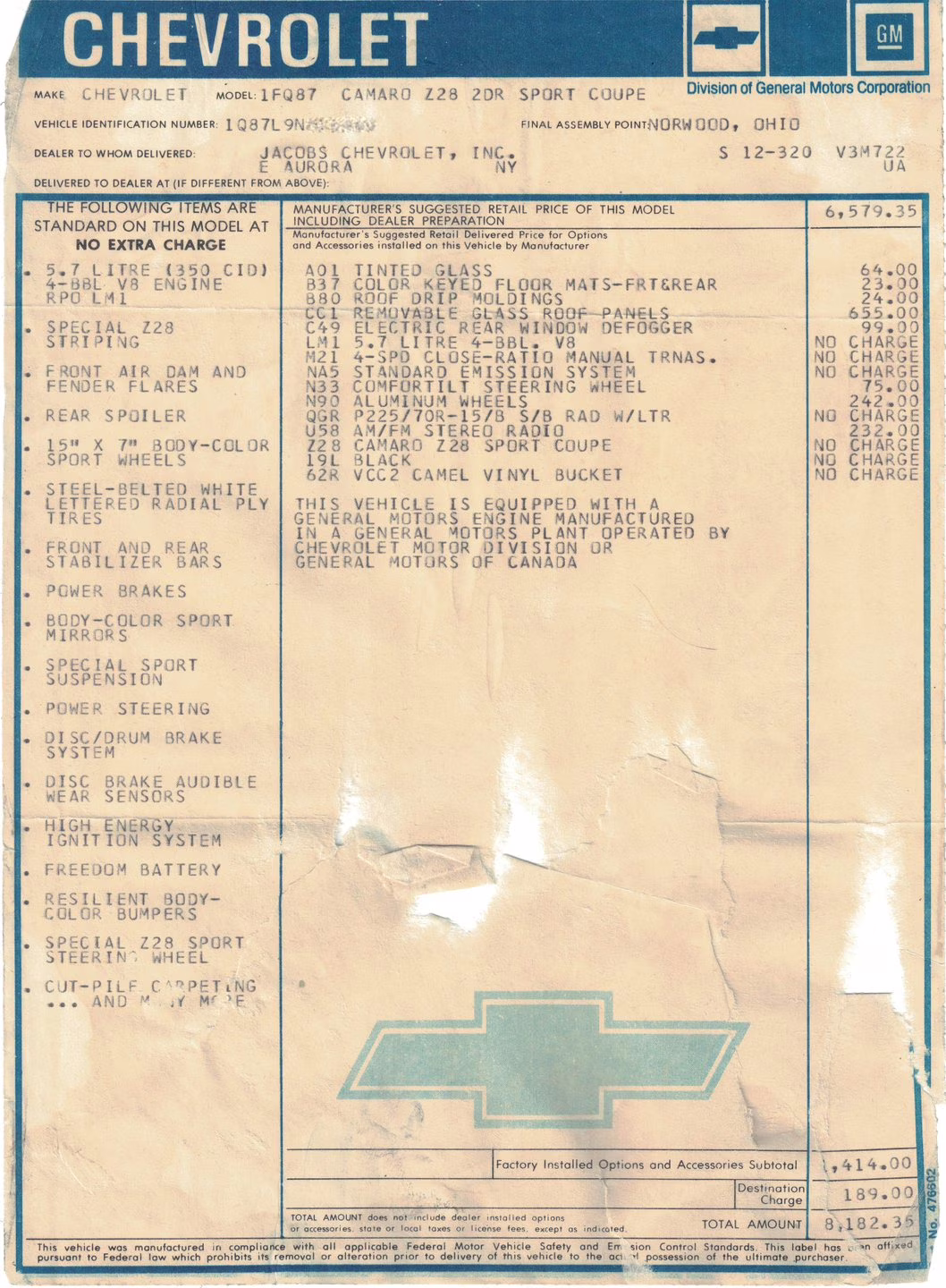 1979 Black Chevrolet Camaro