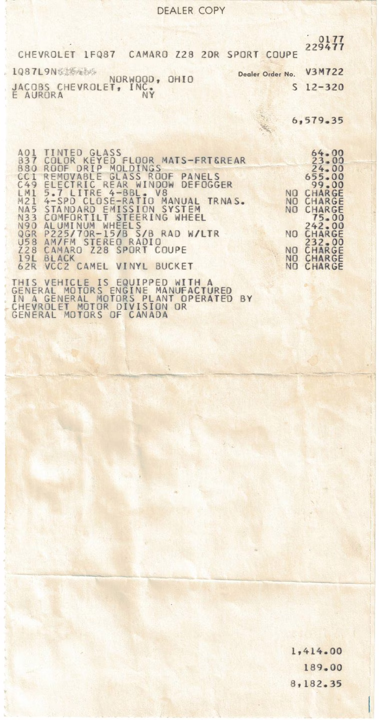 1979 Black Chevrolet Camaro