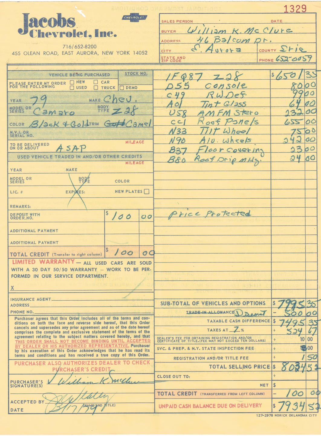 1979 Black Chevrolet Camaro