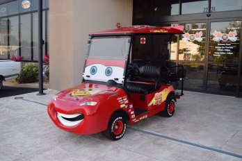 2014 Red Z Lightning McQueen EZ-GO RXV Golf Cart