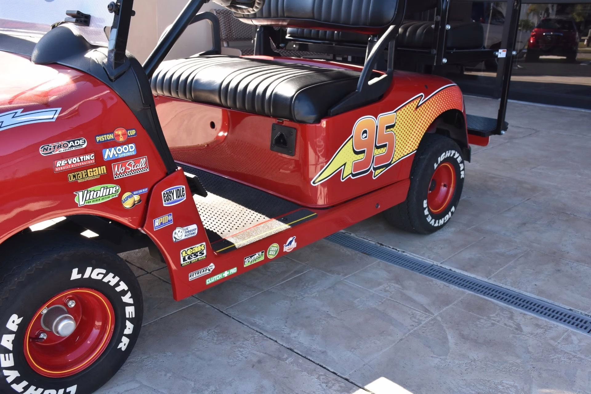 2014 Red Z Lightning McQueen EZ-GO RXV Golf Cart