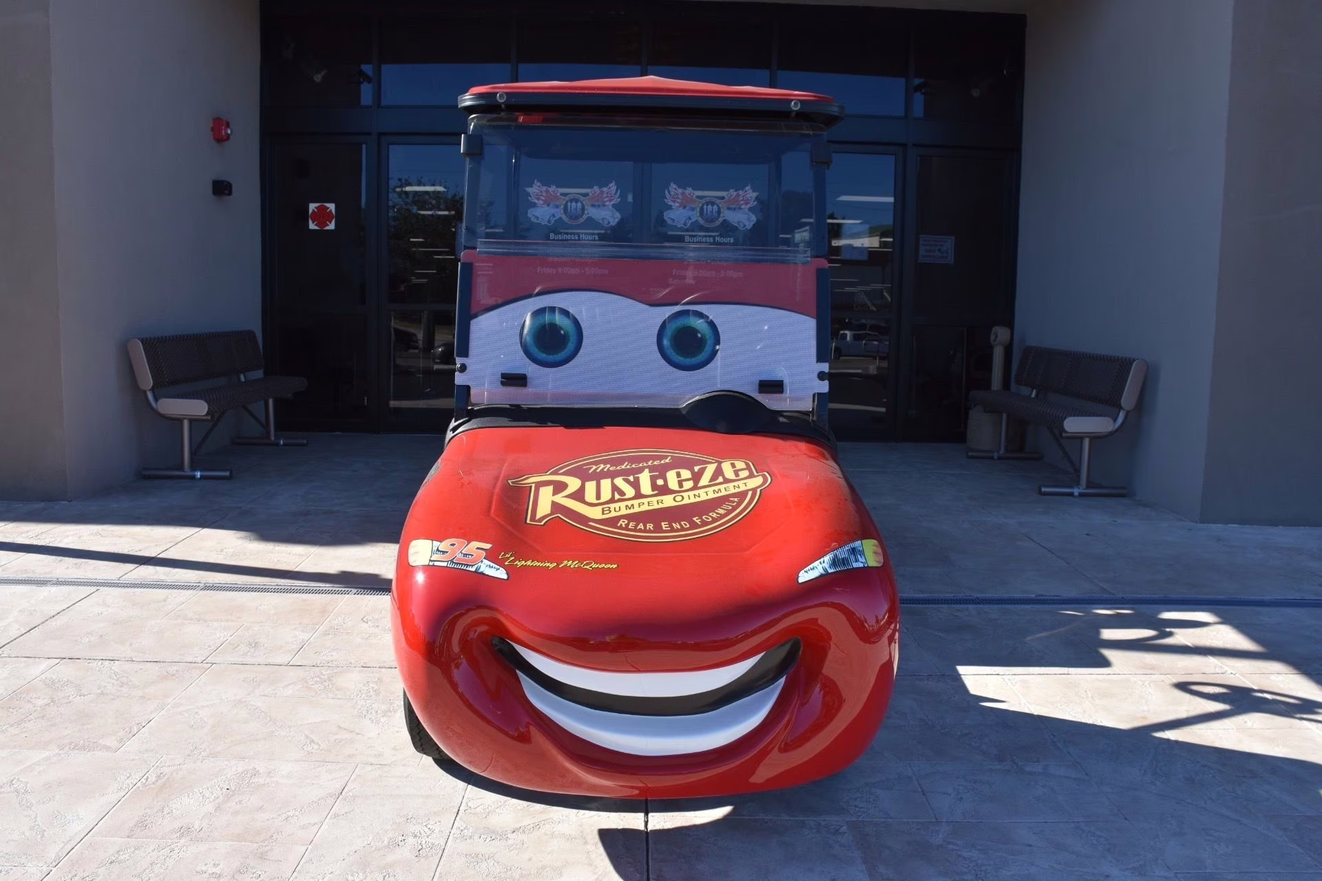 2014 Red Z Lightning McQueen EZ-GO RXV Golf Cart