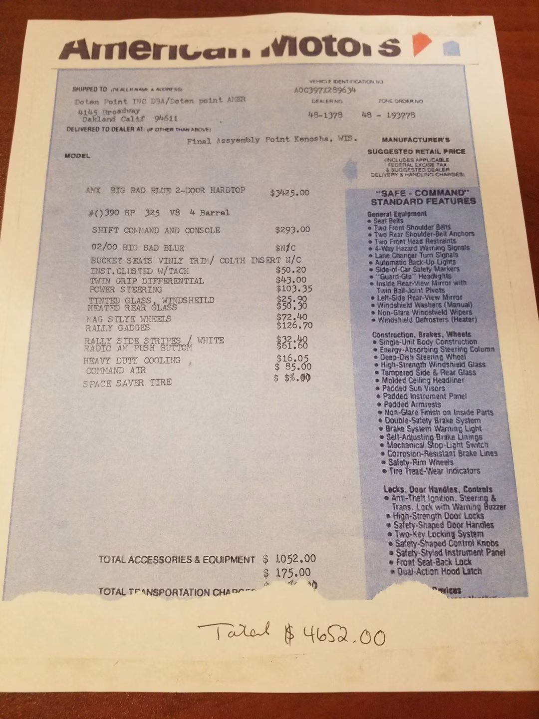 1970 Big Bad Blue AMC AMX