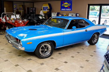 1973 Basin Street Blue Plymouth 'Cuda