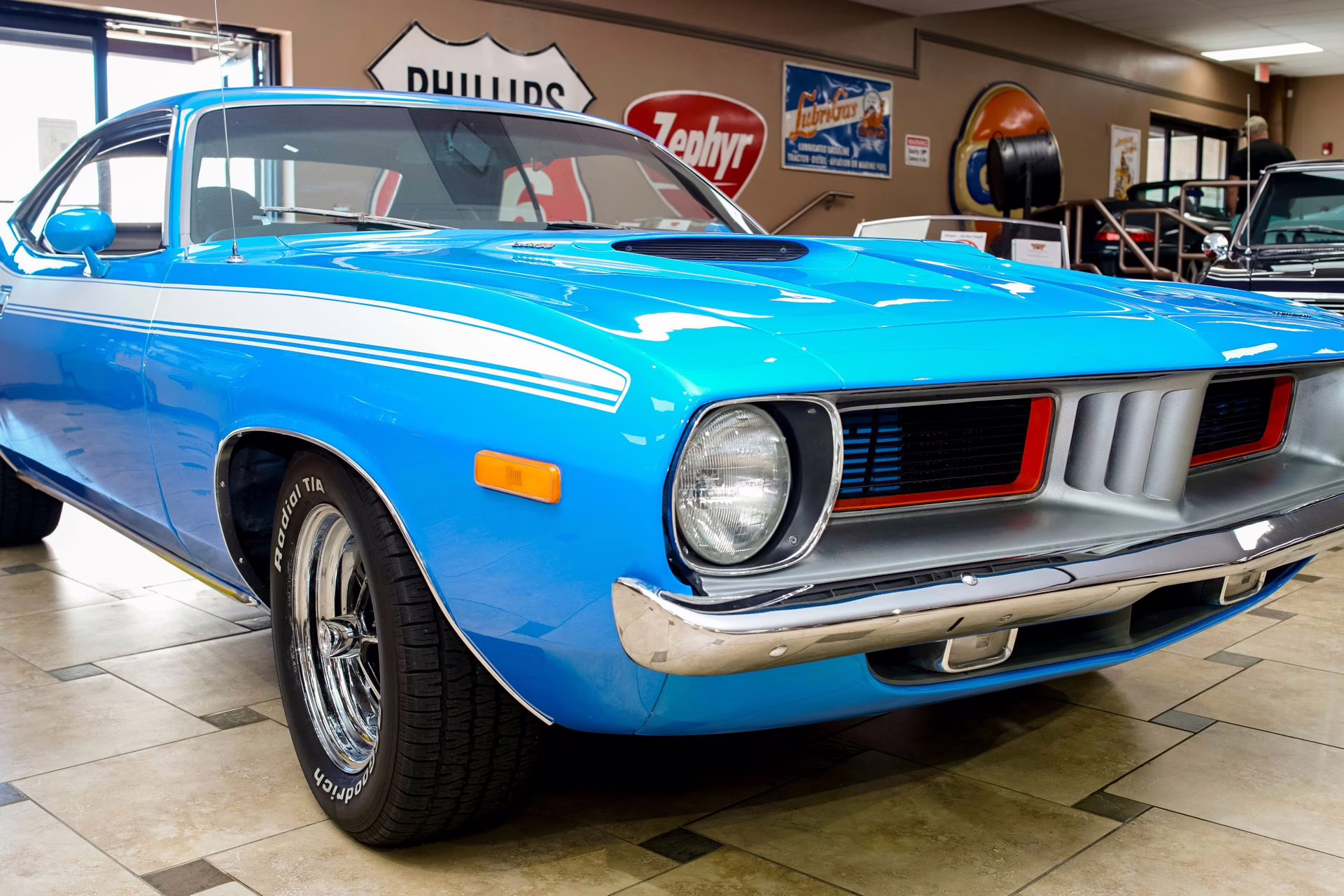 1973 Basin Street Blue Plymouth 'Cuda