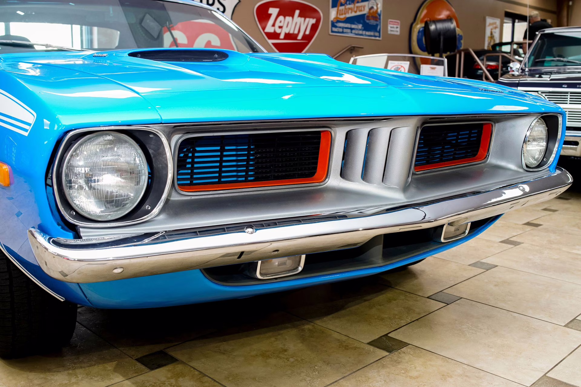 1973 Basin Street Blue Plymouth 'Cuda