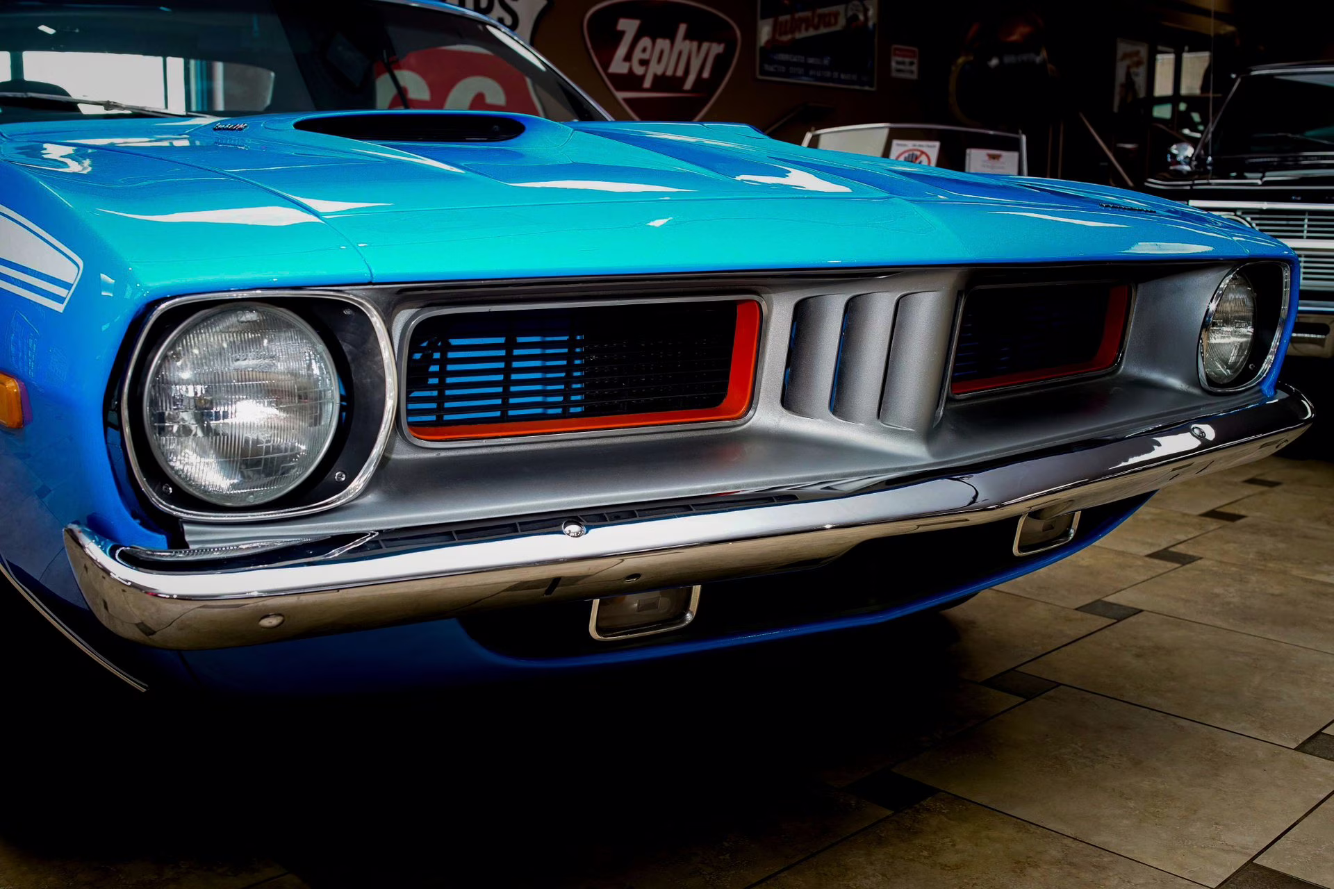 1973 Basin Street Blue Plymouth 'Cuda
