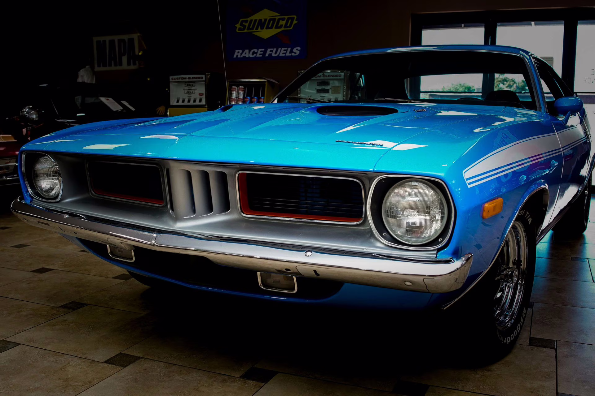 1973 Basin Street Blue Plymouth 'Cuda