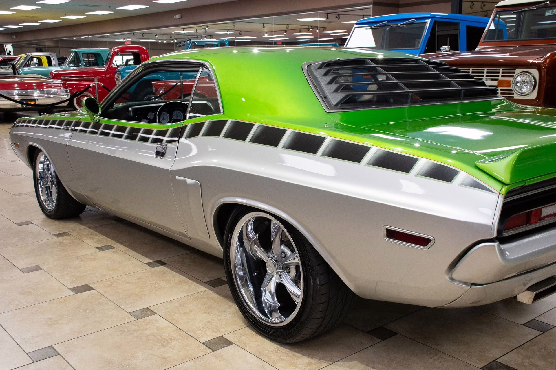 1971 Metallic Green &amp; Silver Dodge Challenger