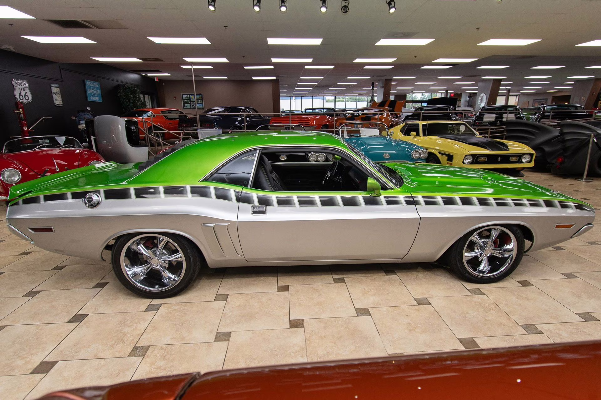 1971 Metallic Green &amp; Silver Dodge Challenger