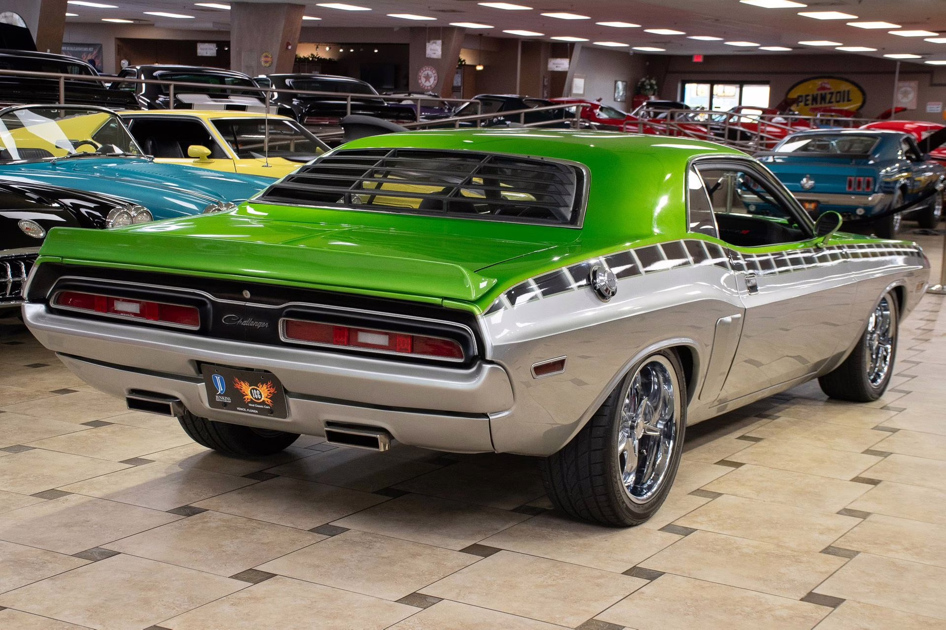 1971 Metallic Green &amp; Silver Dodge Challenger