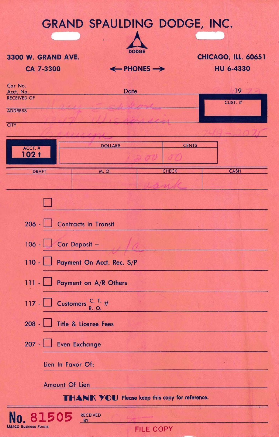 1973 Bright Red Dodge Challenger