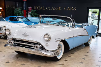 1954 Polar White/Capri Blue Oldsmobile Starfire - PS, PB, PW Convertible