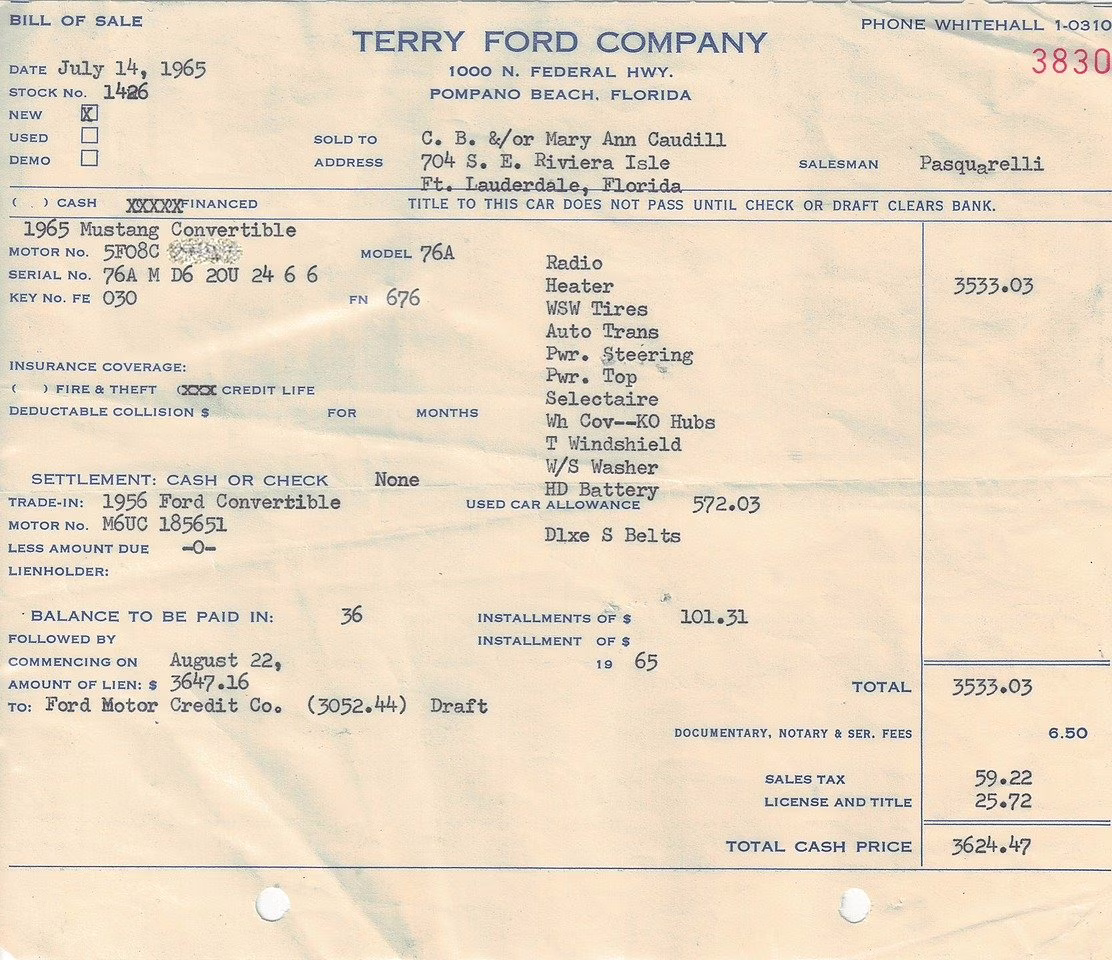 1965 Wimbledon White Ford Mustang - Original Docs, A/C, PS, PT Convertible