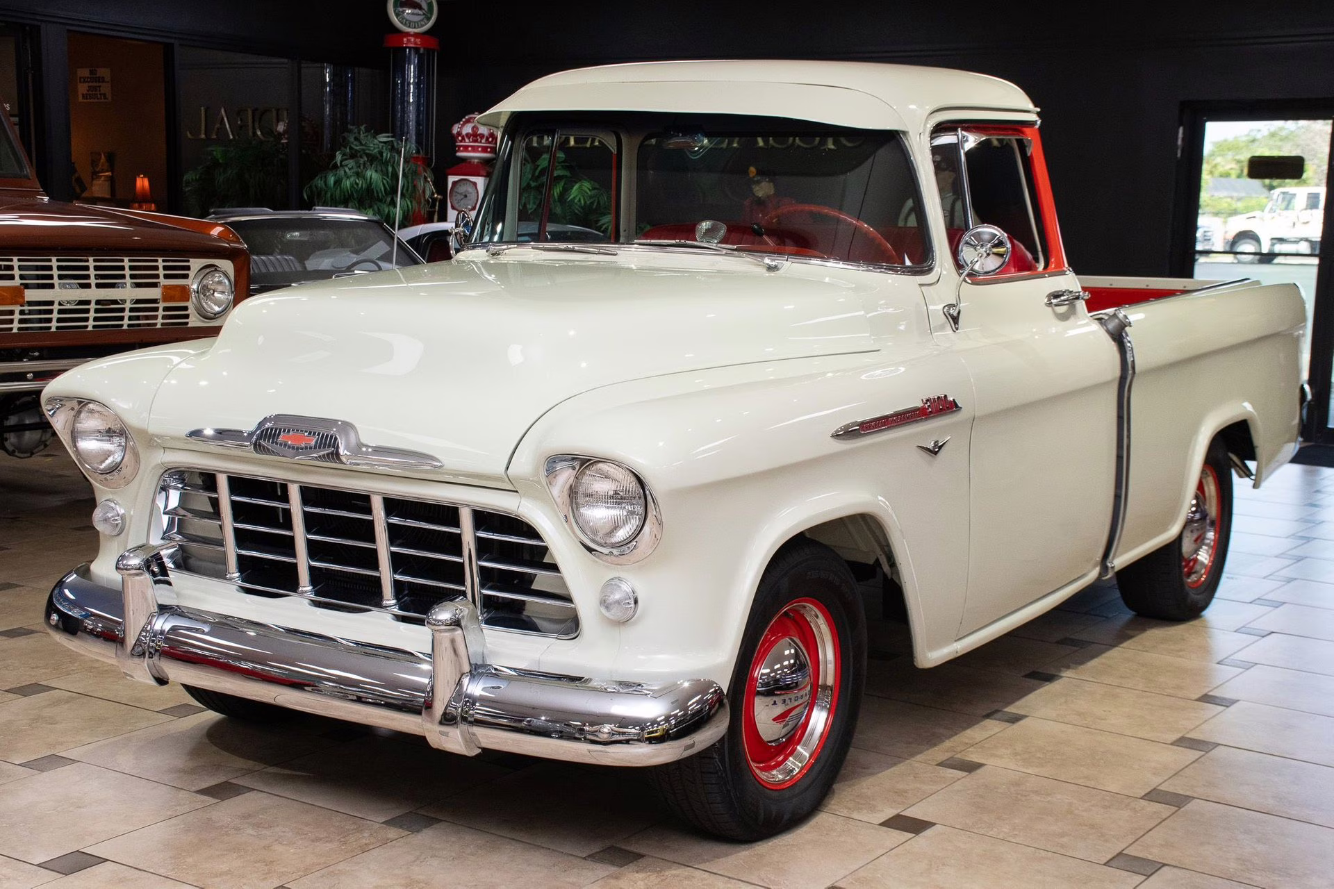 White (Bombay Ivory) 1956 Chevrolet 3100 Automatic