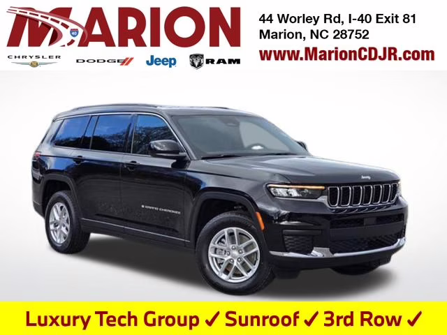 2025 Diamond Black Crystal Pearlcoat Jeep Grand Cherokee L Laredo 4X4 SUV