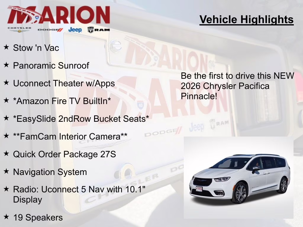 2026 Bright White Clearcoat Chrysler Pacifica Pinnacle FWD Van