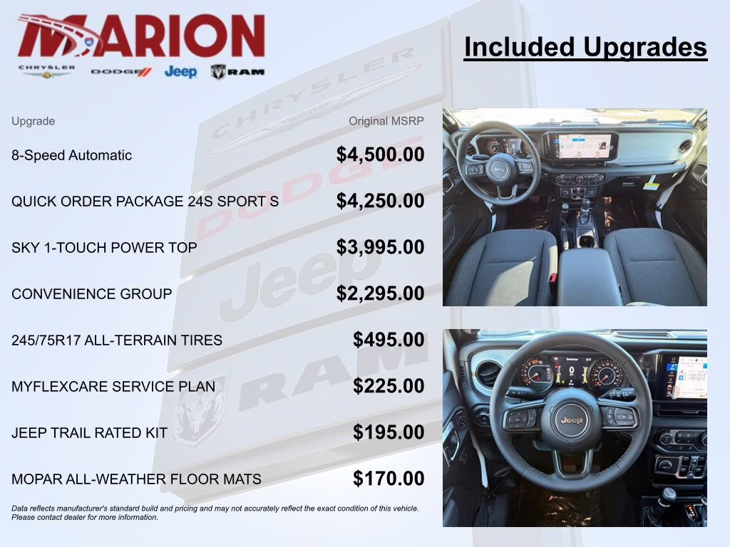 2026 Bright White Clearcoat Jeep Wrangler Sport S 4X4 SUV