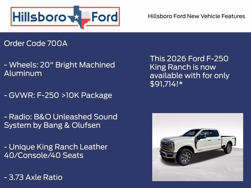 2026 Star White Metallic Tri-Coat Ford Super Duty F-250 SRW King Ranch 4X4 Truck