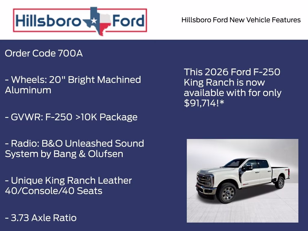 2026 Star White Metallic Tri-Coat Ford Super Duty F-250 SRW King Ranch 4X4 Truck