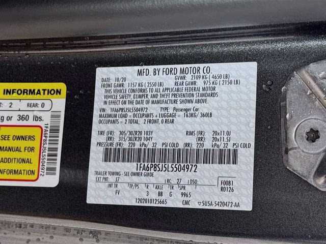 2020 Magnetic Ford Mustang Shelby GT500 RWD Coupe