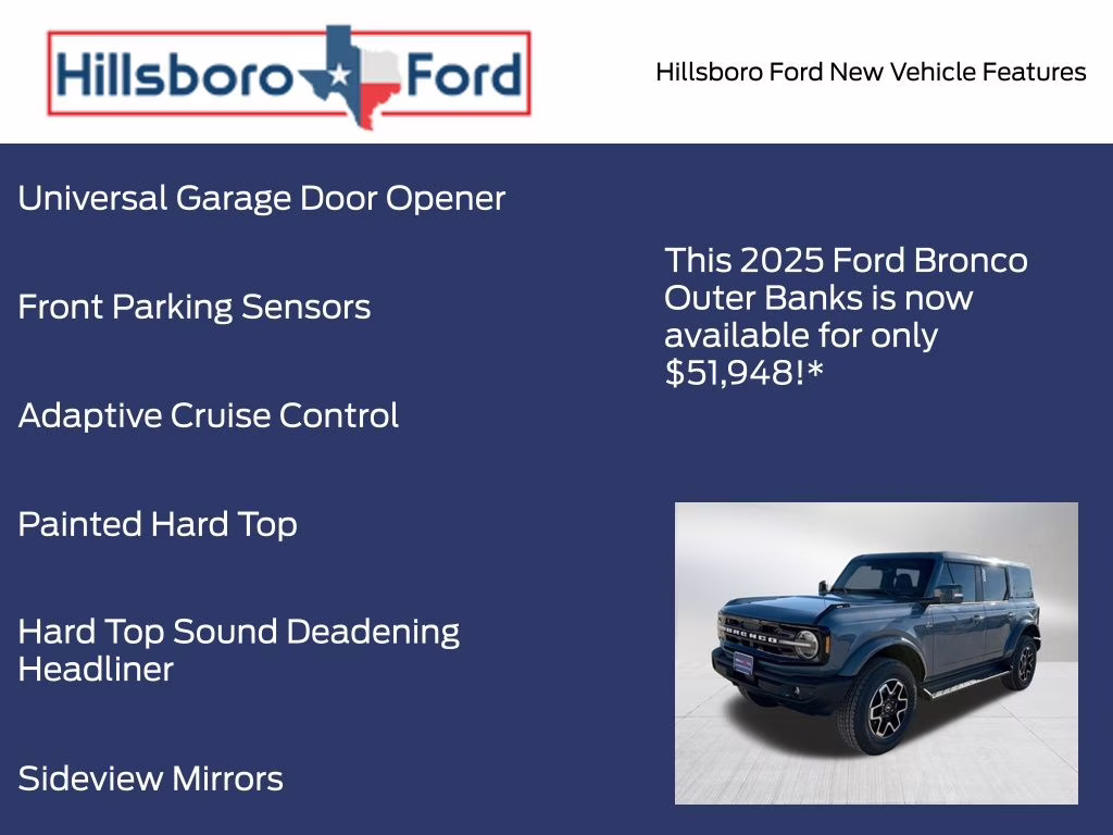 2025 Azure Gray Metallic Tri-Coat Ford Bronco Outer Banks 4X4 SUV
