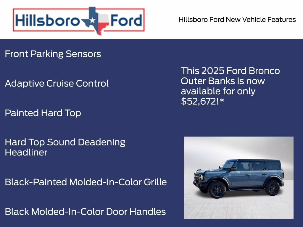2025 Azure Gray Metallic Tri-Coat Ford Bronco Outer Banks 4X4 SUV