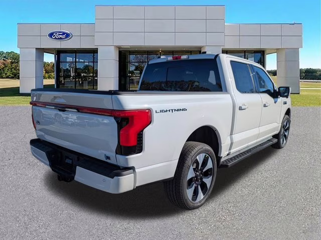 2025 White Metallic Ford F-150 Lightning Platinum AWD Truck