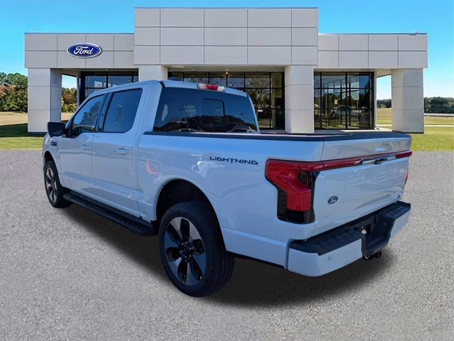 2025 White Metallic Ford F-150 Lightning Platinum AWD Truck