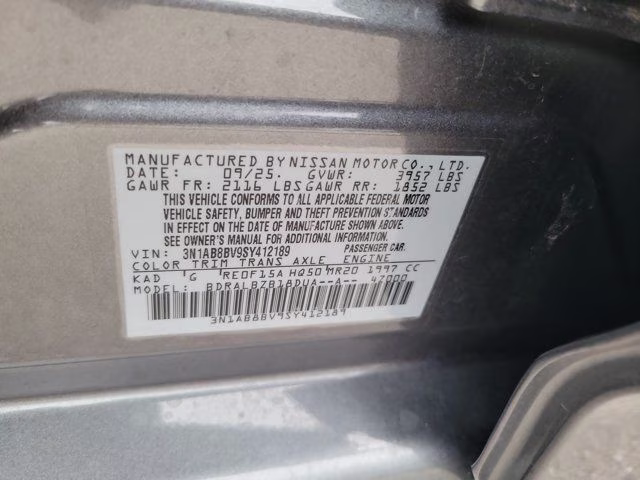 2025 Gun Metallic Nissan Sentra S FWD Sedan