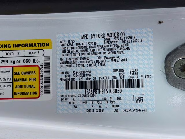 2026 Oxford White Ford Mustang EcoBoost RWD Coupe